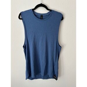 Lululemon Balancer Tank Mens Oasis Blue Silk Blend Yoga Muscle Top Size Small